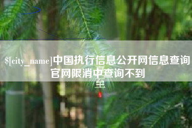 秦皇岛中国执行信息公开网信息查询官网限消中查询不到