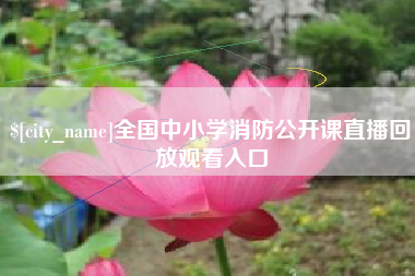 秦皇岛全国中小学消防公开课直播回放观看入口