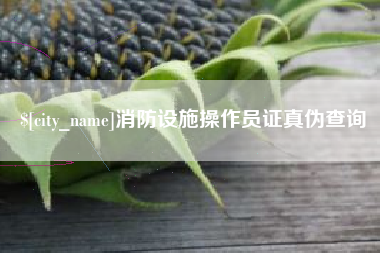 秦皇岛消防设施操作员证真伪查询