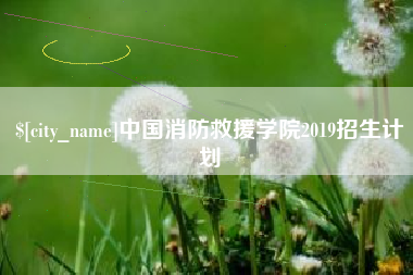 秦皇岛中国消防救援学院2019招生计划